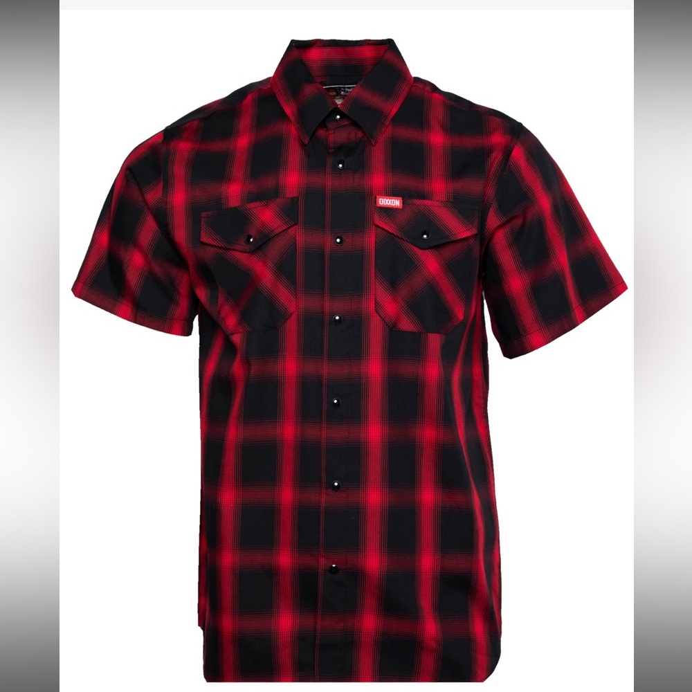 DIXXON Red and Black BULLSEYE BAMBOO SHORT SLEEVE - Large